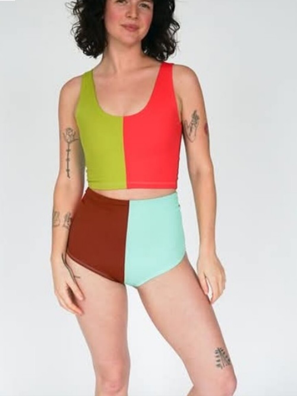 State the Label Swim Tank & Britches Scuba 2 Piece Colorblock Set Size 2XL